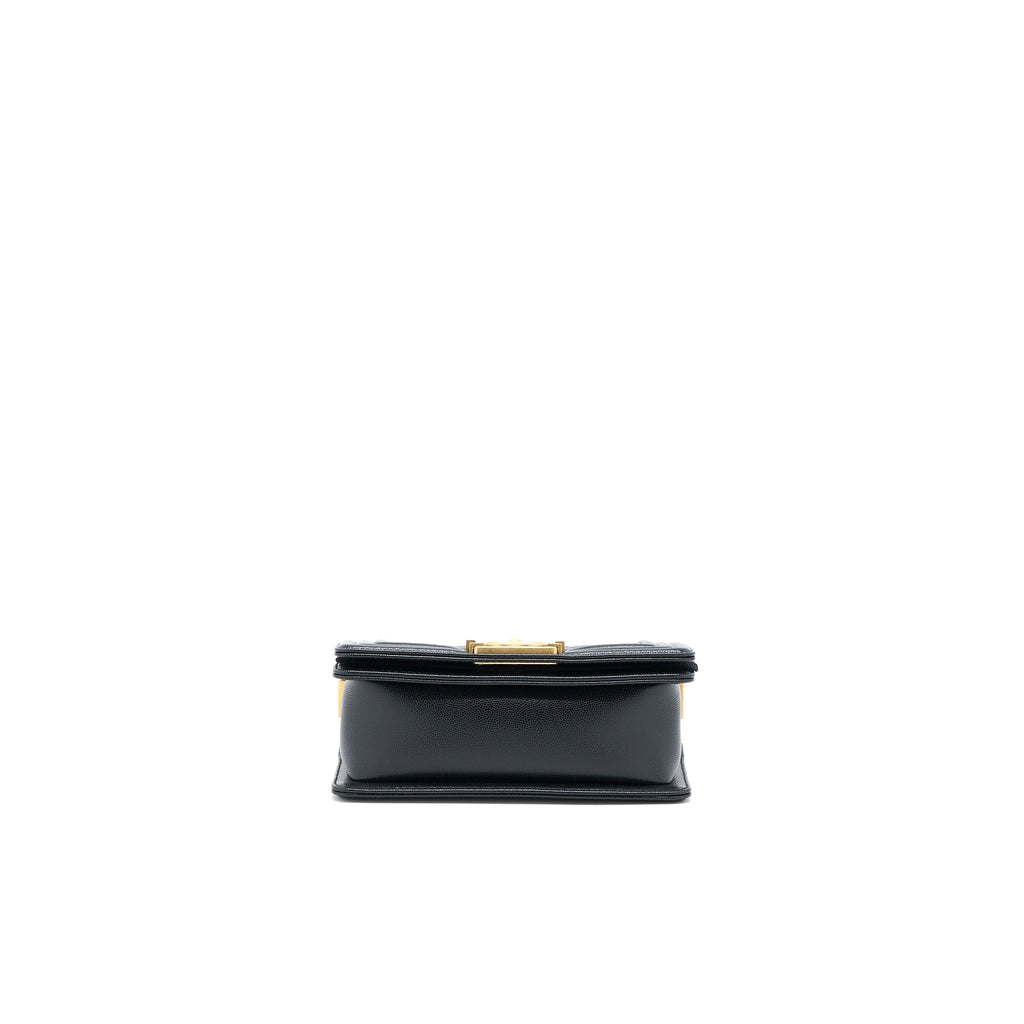 Chanel Small Boy Bag Caviar Black  (Microchip)