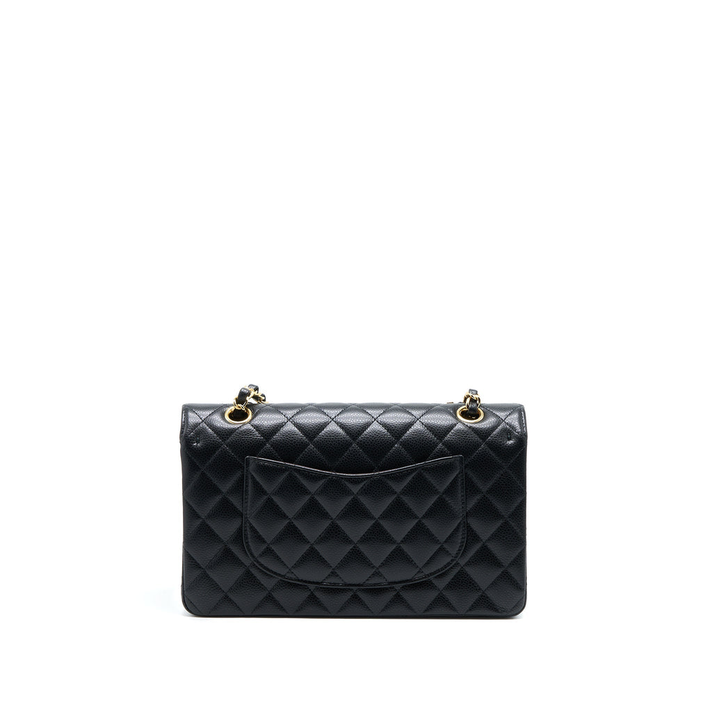 Chanel Medium Classic Double Flap Bag Caviar Black  (Microchip)