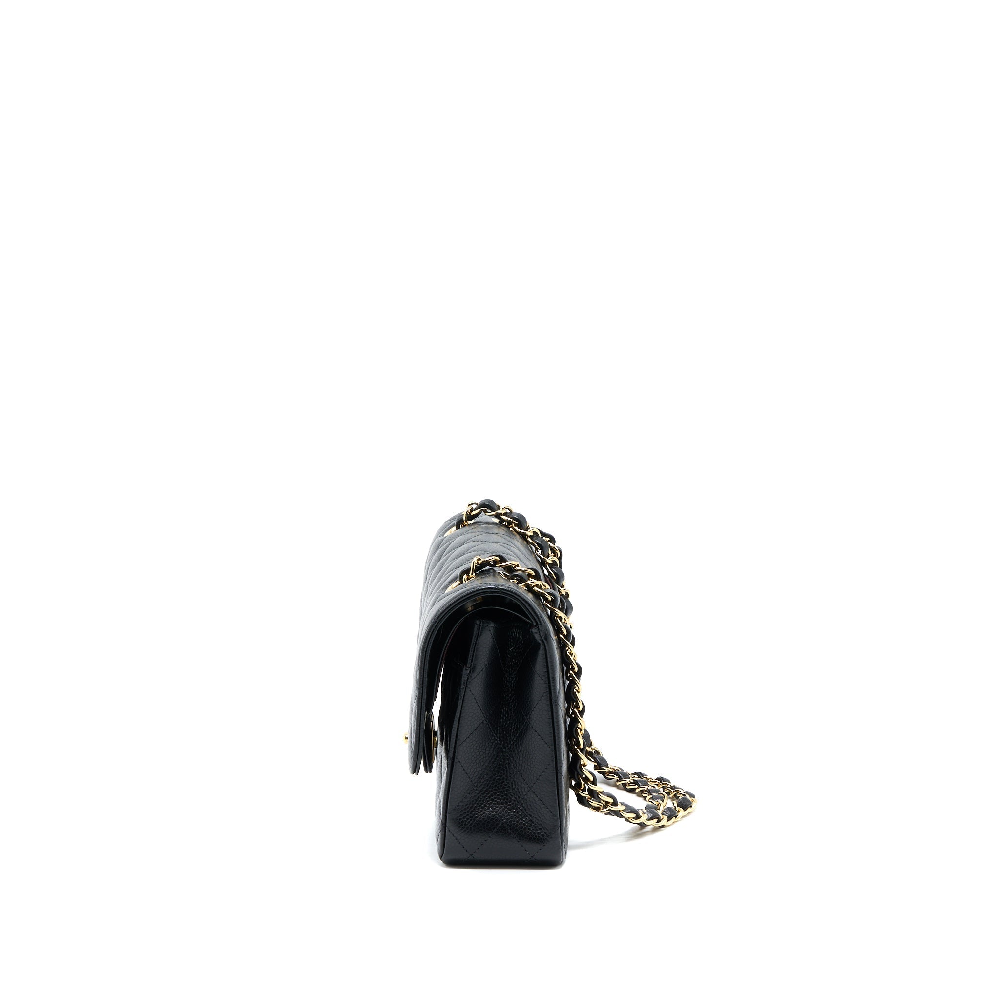Chanel Medium Classic Double Flap Bag Caviar Black  (Microchip)