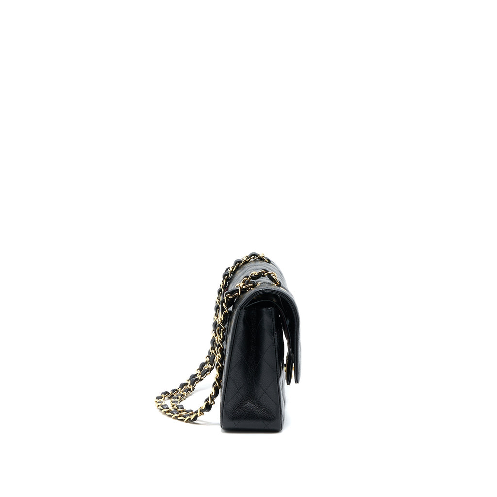 Chanel Medium Classic Double Flap Bag Caviar Black  (Microchip)