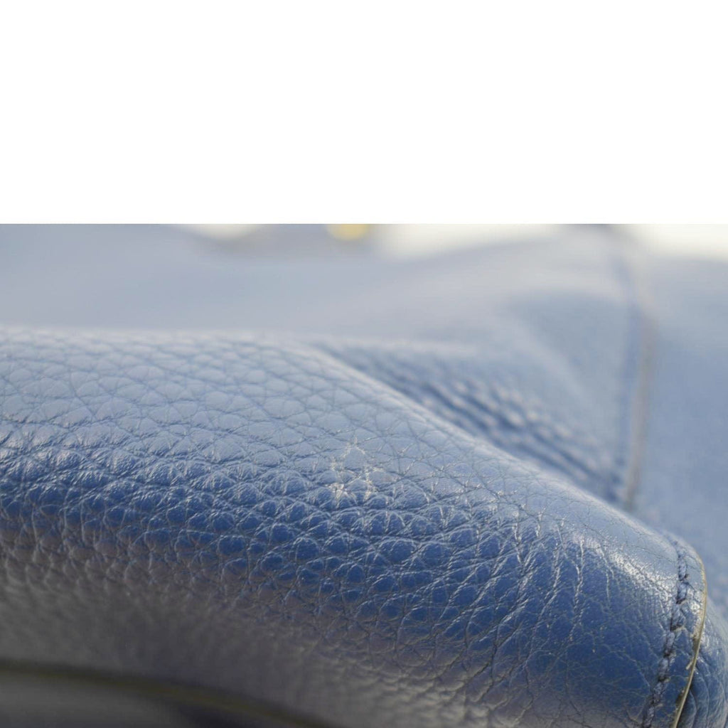 PRADA 2way Leather Tote Shoulder Bag Blue 1BA205