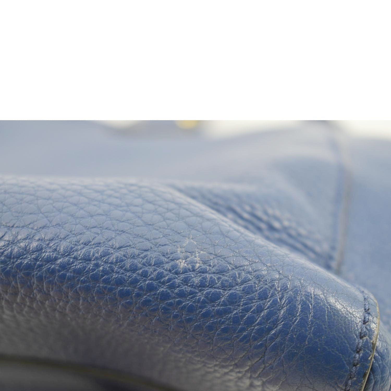 PRADA 2way Leather Tote Shoulder Bag Blue 1BA205