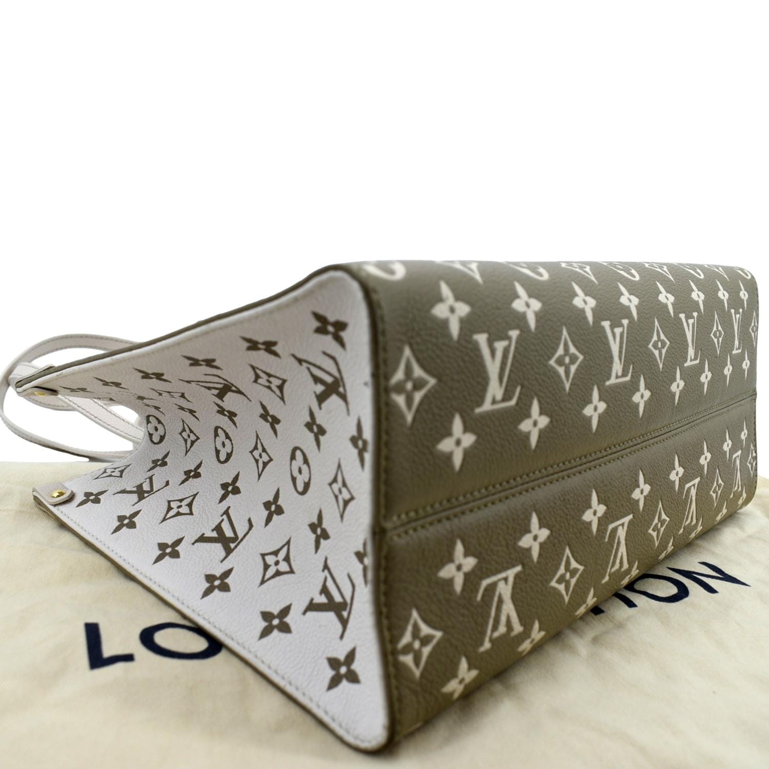 LOUIS VUITTON Women Onthego Spring City MM Monogram Empreinte Leather Shoulder Bag Bicolor