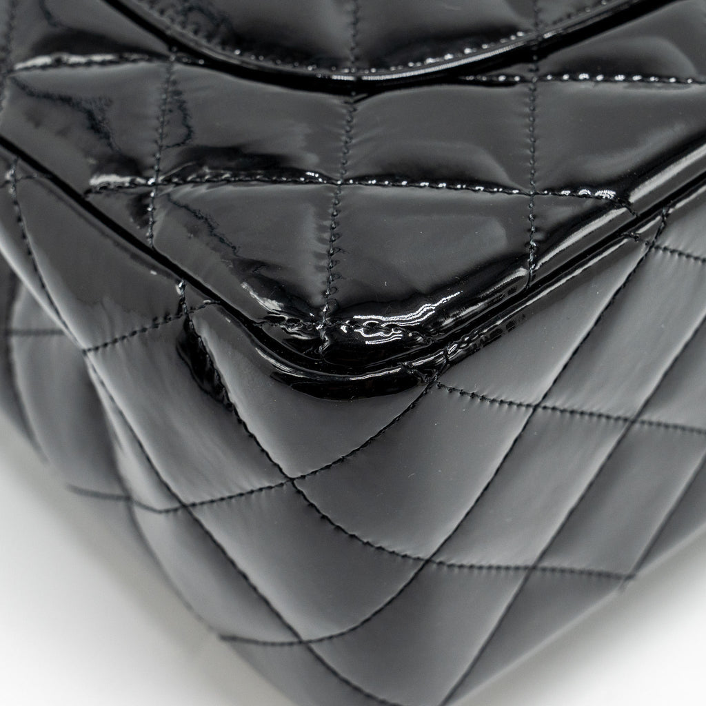 Chanel Jumbo Classic Double Flap Bag Patent Black