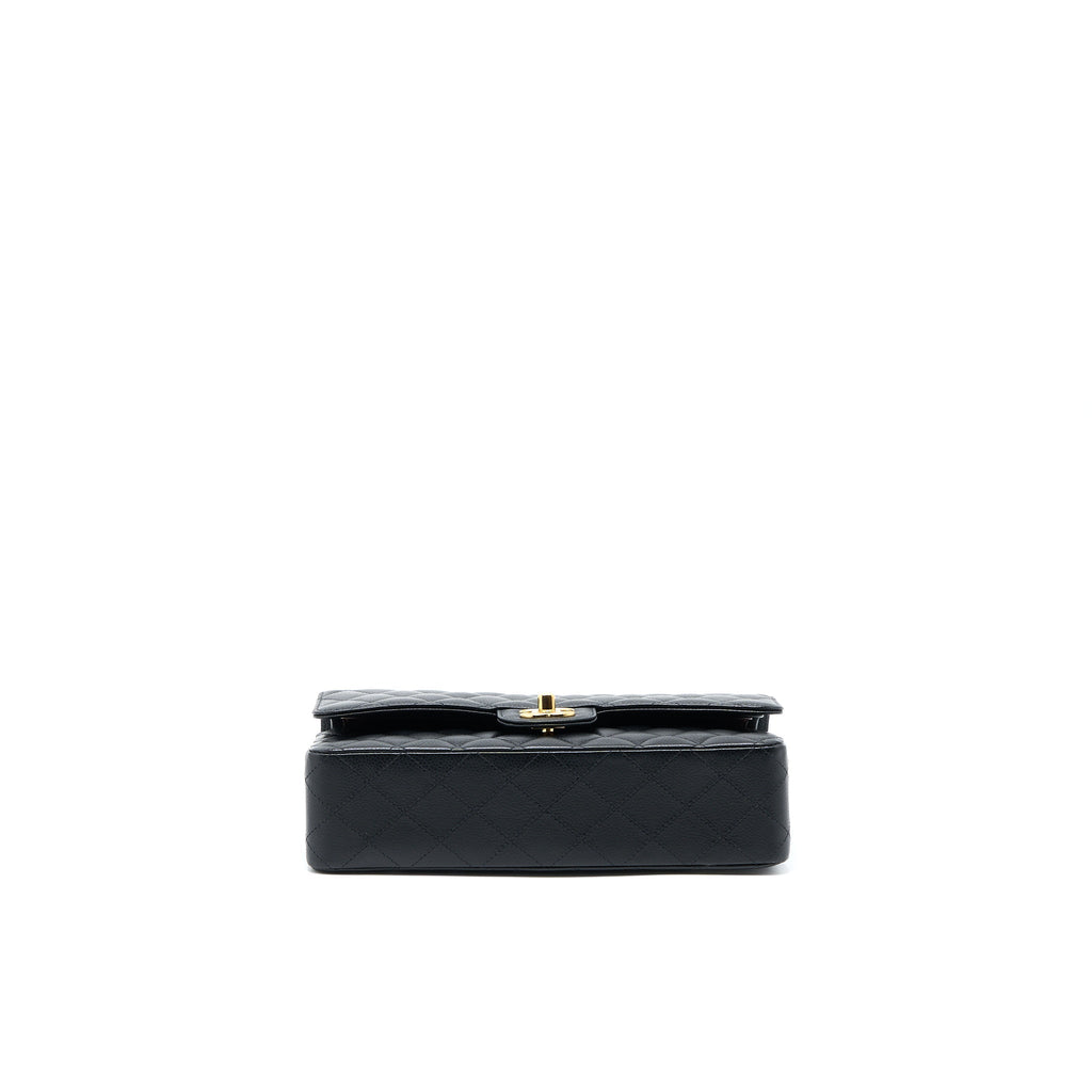 Chanel Medium Classic Double Flap Bag Caviar Black  (Microchip)