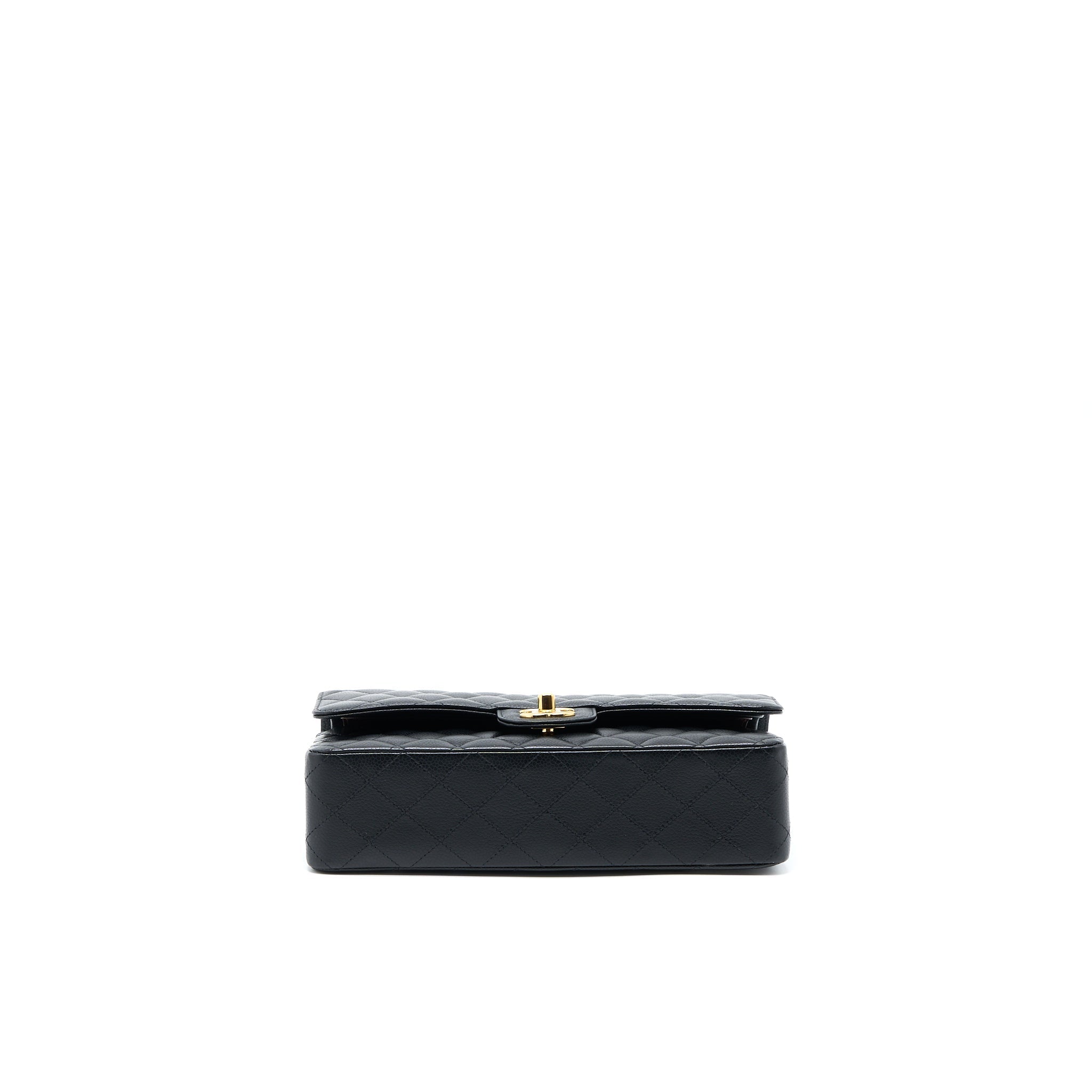 Chanel Medium Classic Double Flap Bag Caviar Black  (Microchip)