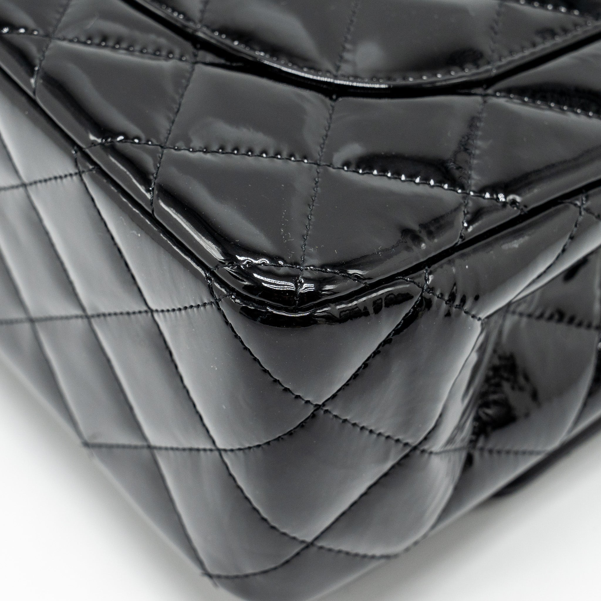Chanel Jumbo Classic Double Flap Bag Patent Black