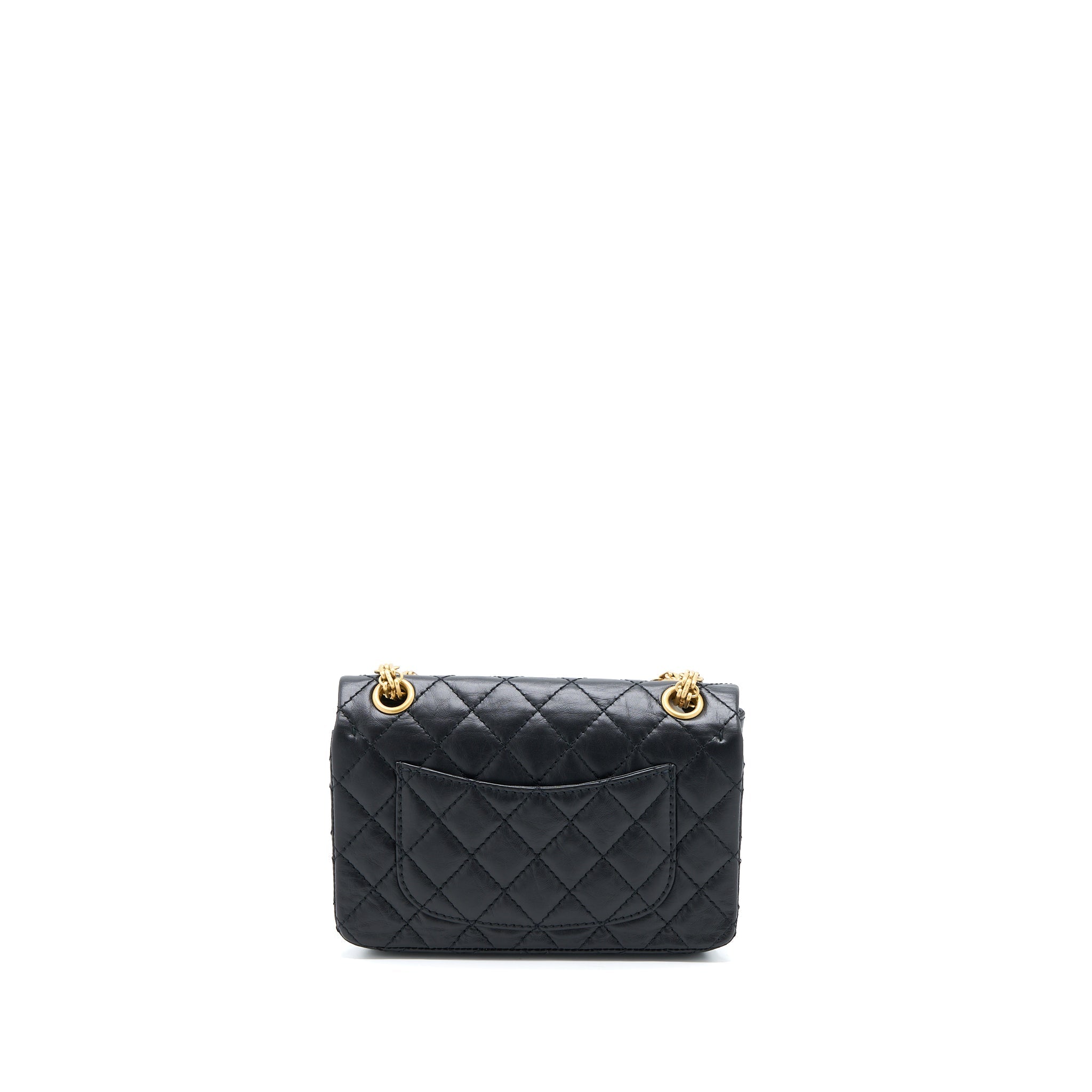 Chanel Mini 2.55 Reissue Flap Bag Aged Calfskin Black Brushed  (Microchip)