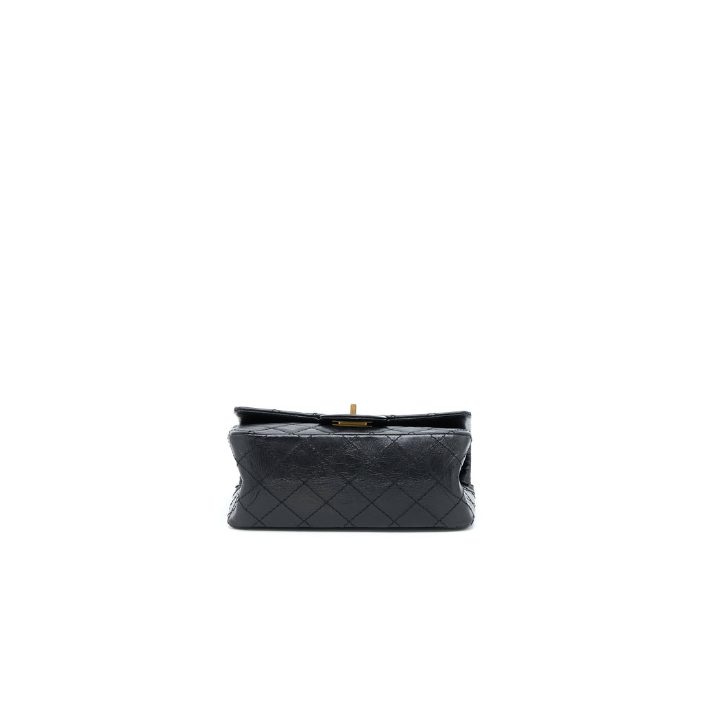Chanel Mini 2.55 Reissue Flap Bag Aged Calfskin Black Brushed  (Microchip)