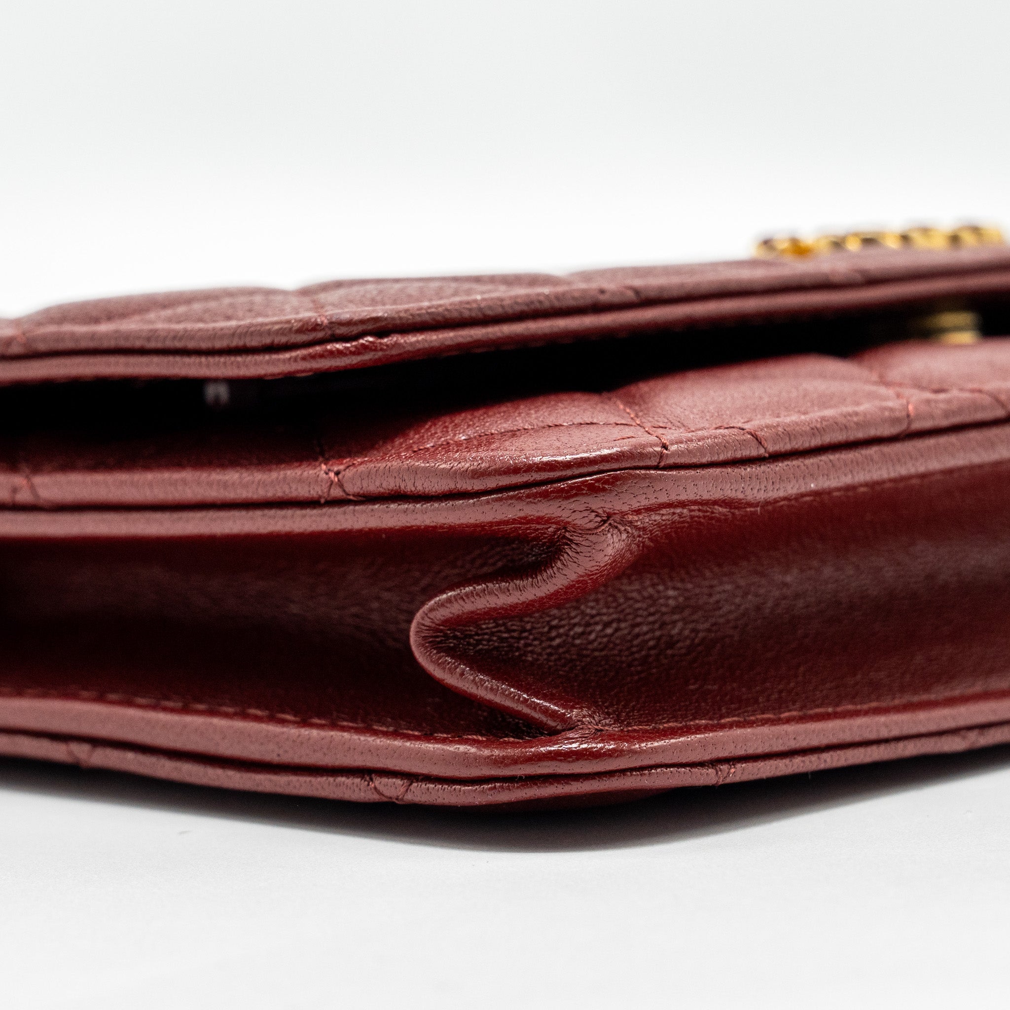 Chanel Wallet on Chain Lambskin Burgundy