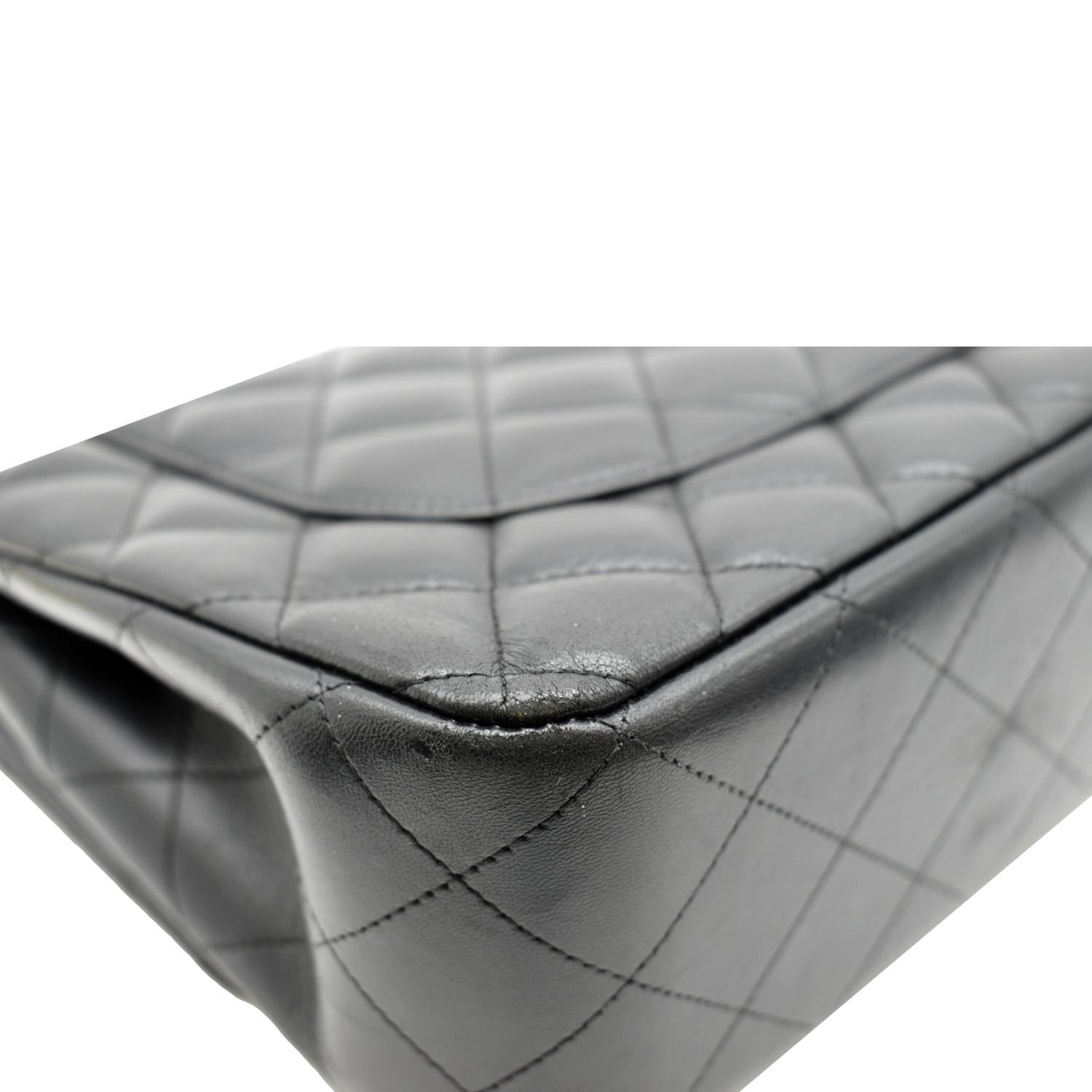 CHANEL Jumbo Double Flap Calfskin Leather Shoulder Bag Black