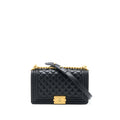 Chanel Medium Boy Bag Caviar Black Brushed  (Microchip)