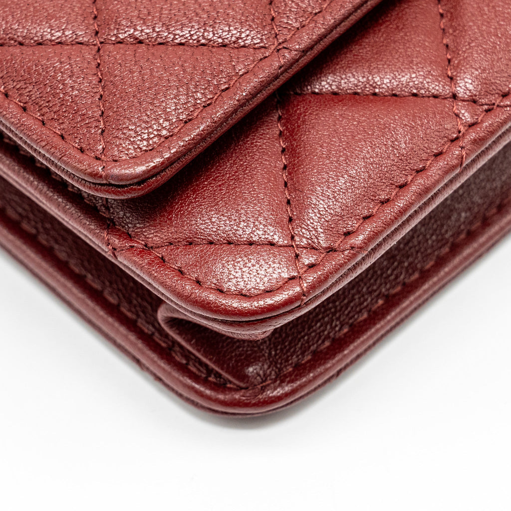 Chanel Wallet on Chain Lambskin Burgundy