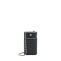 Chanel 21K Vanity Phone Holder With Chain Caviar Black L