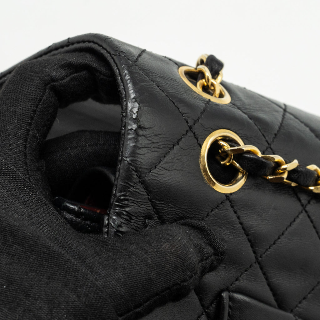 Chanel Vintage Medium Classic Double Flap Bag lambskin black