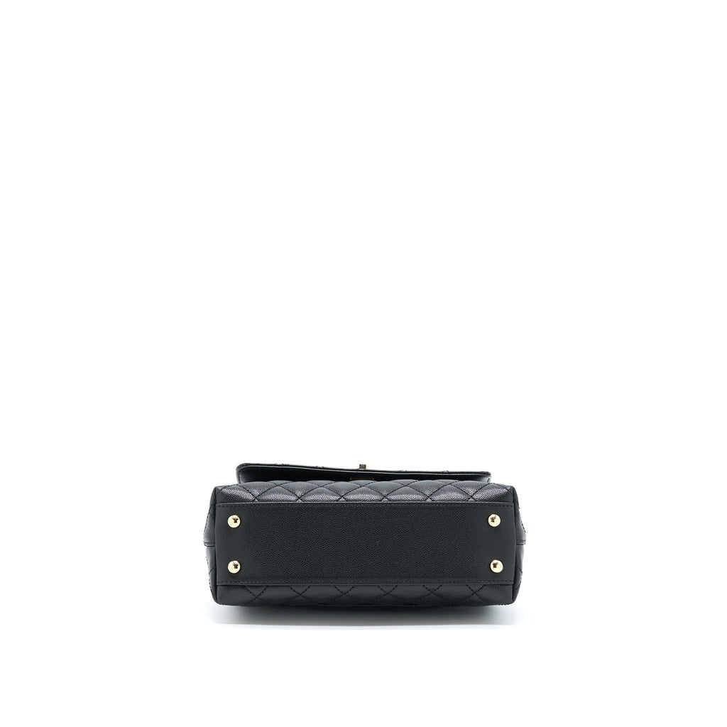 Chanel Small Coco Handle Caviar Black L .