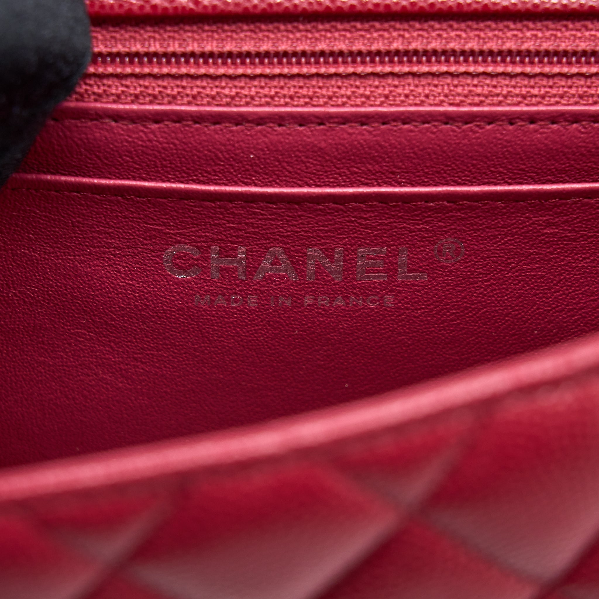 Chanel 18B Mini Square Caviar Red