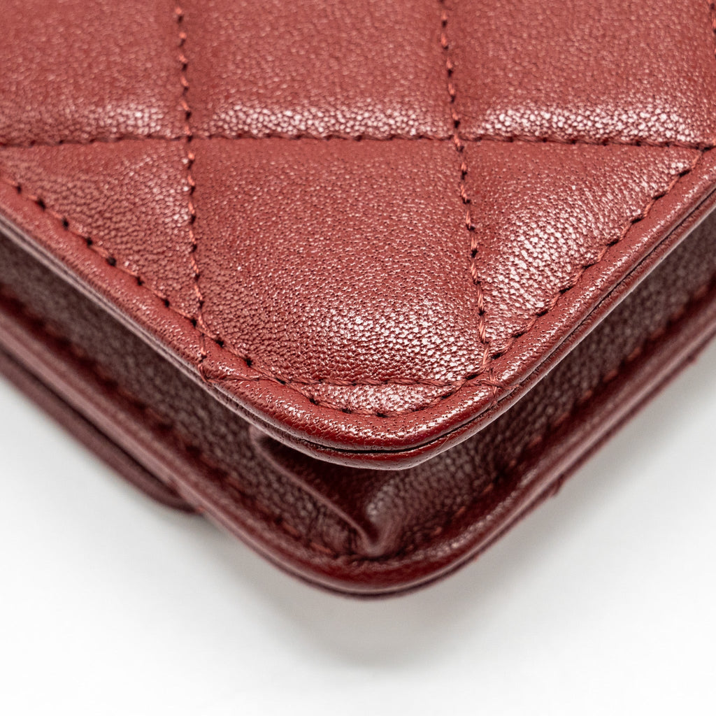 Chanel Wallet on Chain Lambskin Burgundy