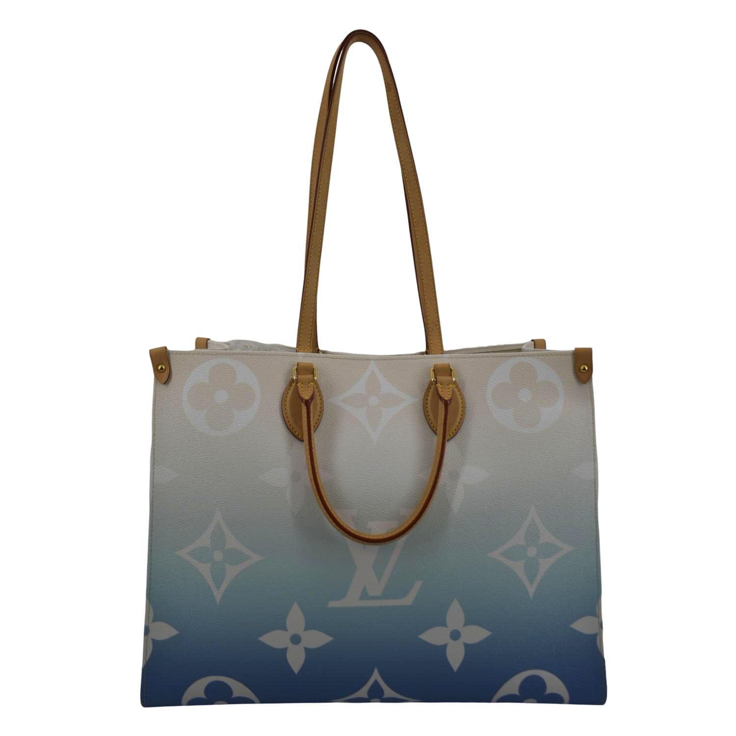 LOUIS VUITTON Pool Onthego GM Monogram Canvas Shoulder Bag Light Blue