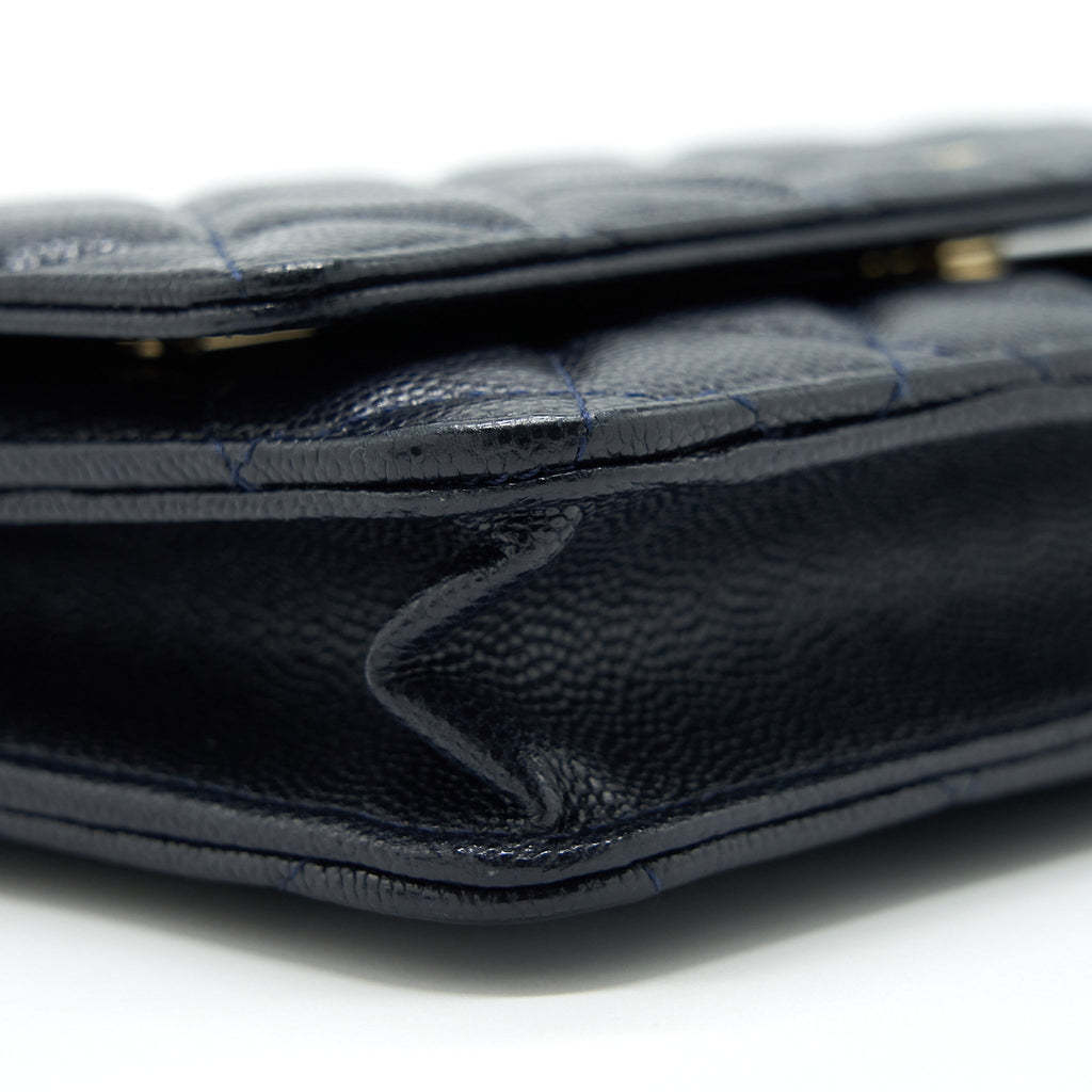 Chanel Classic Wallet On Chain Caviar Navy L