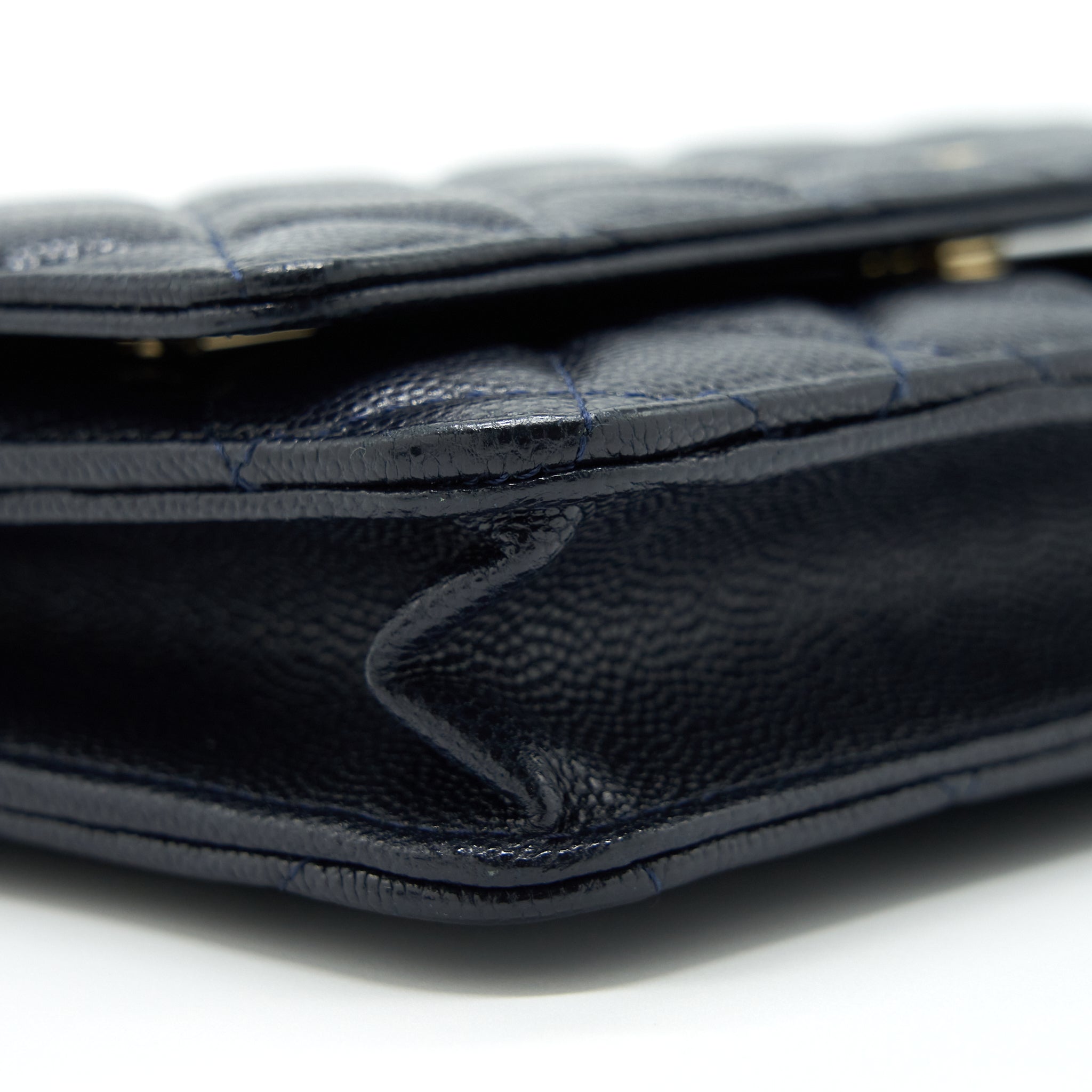Chanel Classic Wallet On Chain Caviar Navy L