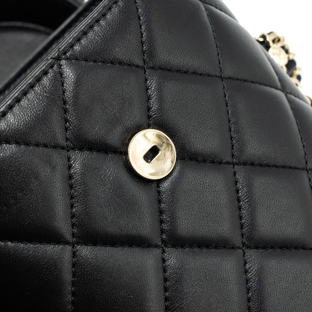 Chanel Vanity With Chain Lambskin Black L(Microchip)