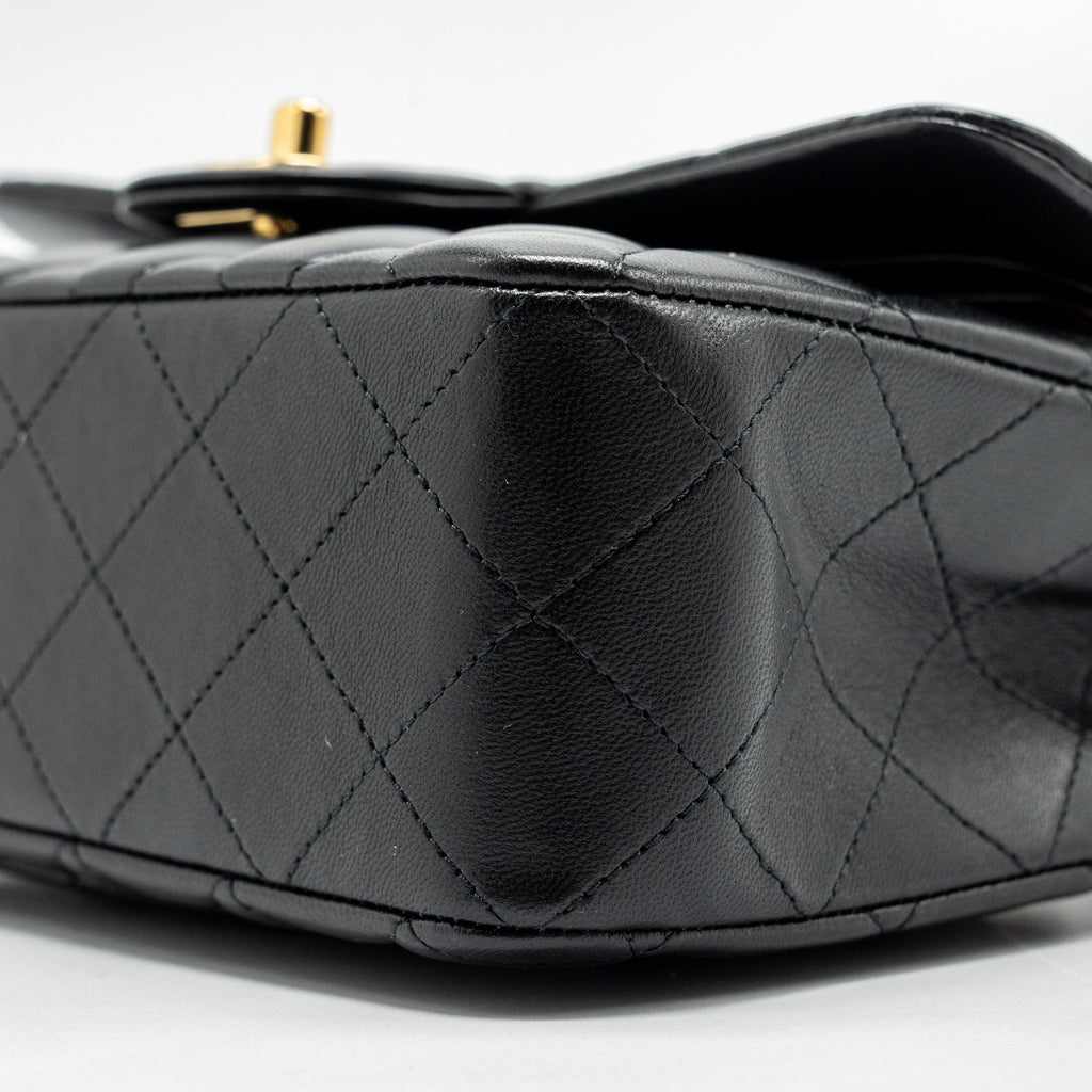 Chanel Small Classic Double Flap Bag Lambskin Black  (microchip)