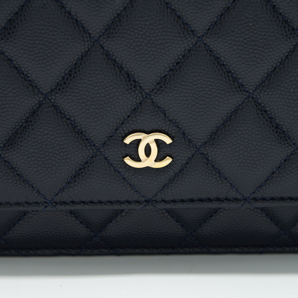 Chanel Classic Wallet On Chain Caviar Navy L