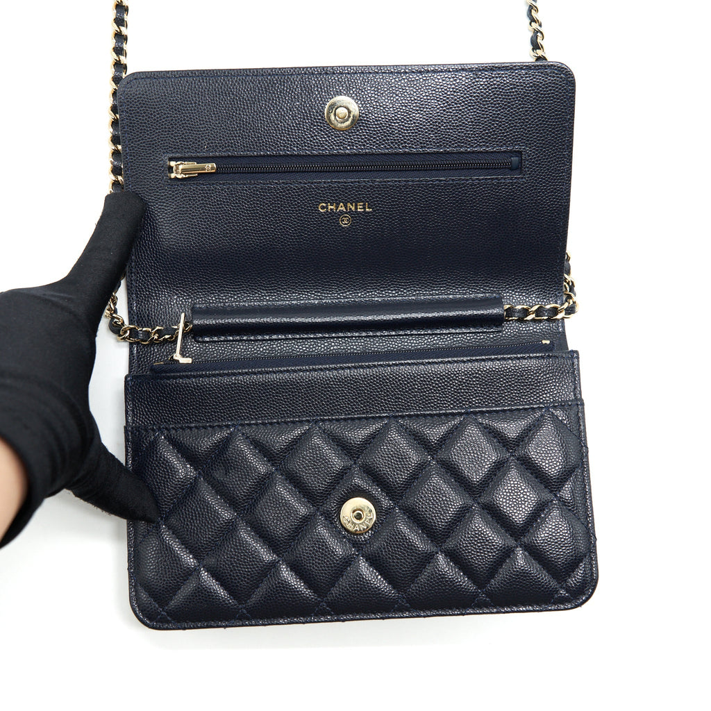 Chanel Classic Wallet On Chain Caviar Navy L