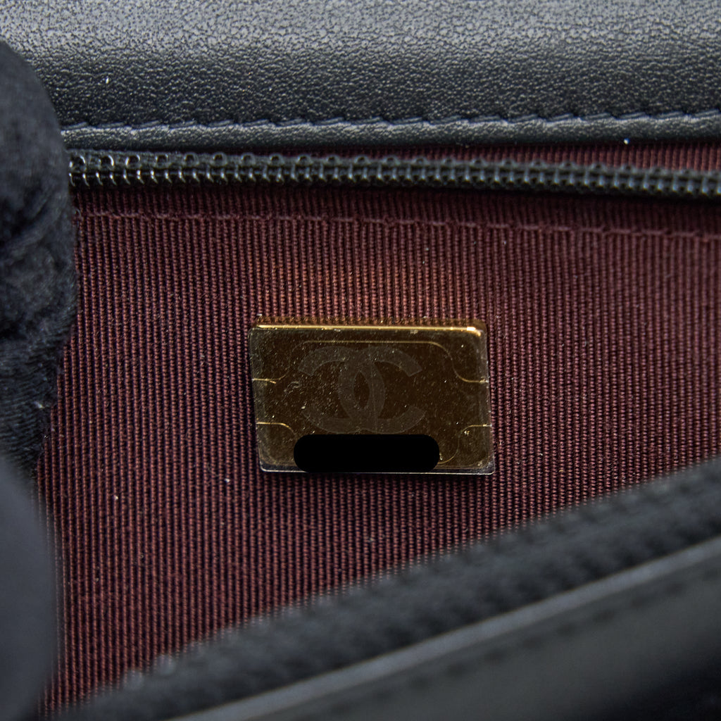 Chanel 2.55 Reissue Wallet on Chain Aged Calfskin Black Brushed  (Microchip)