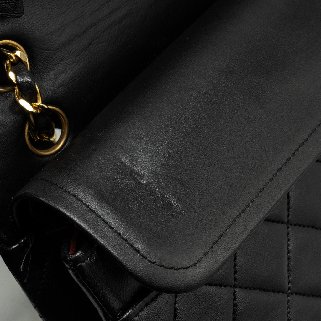 Chanel Vintage Medium Classic Double Flap Bag lambskin black