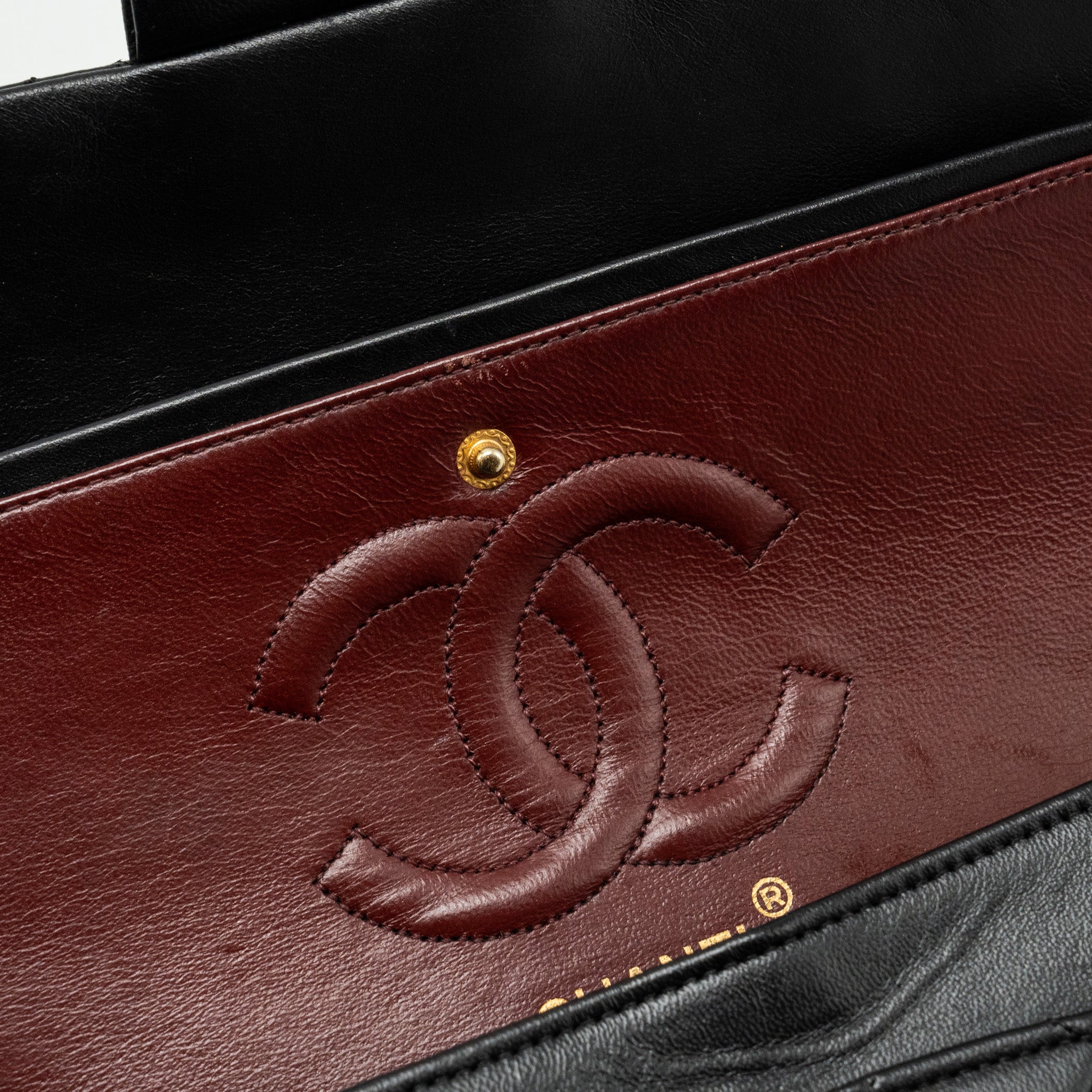 Chanel Vintage Medium Classic Double Flap Bag lambskin black