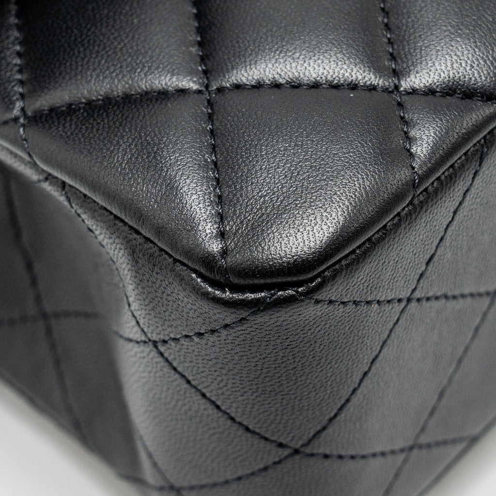 Chanel Small Classic Double Flap Bag Lambskin Black  (microchip)