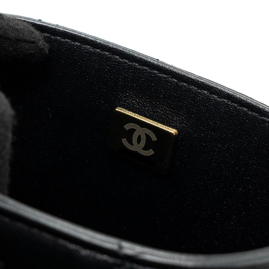 Chanel Vanity With Chain Lambskin Black L(Microchip)