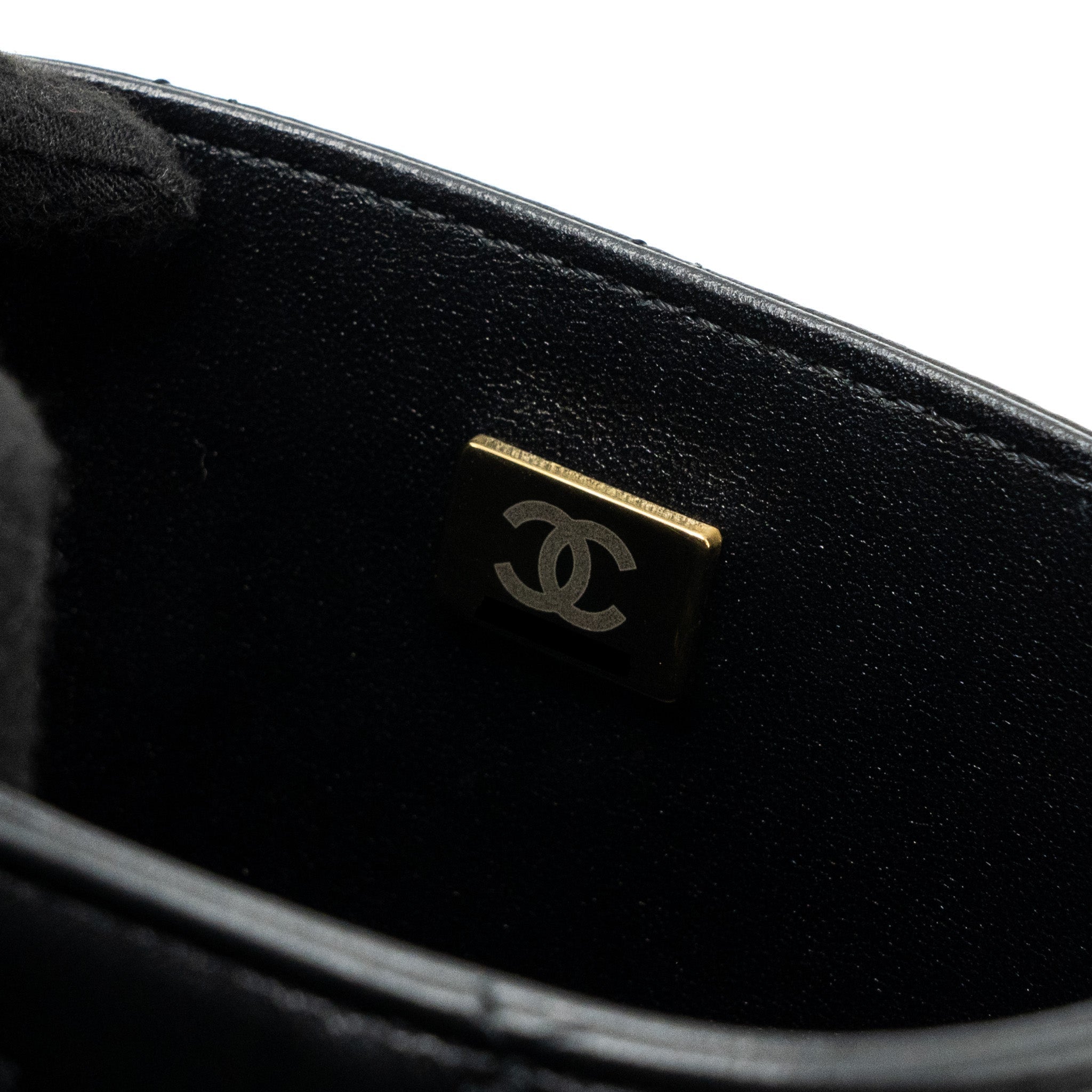Chanel Vanity With Chain Lambskin Black L(Microchip)