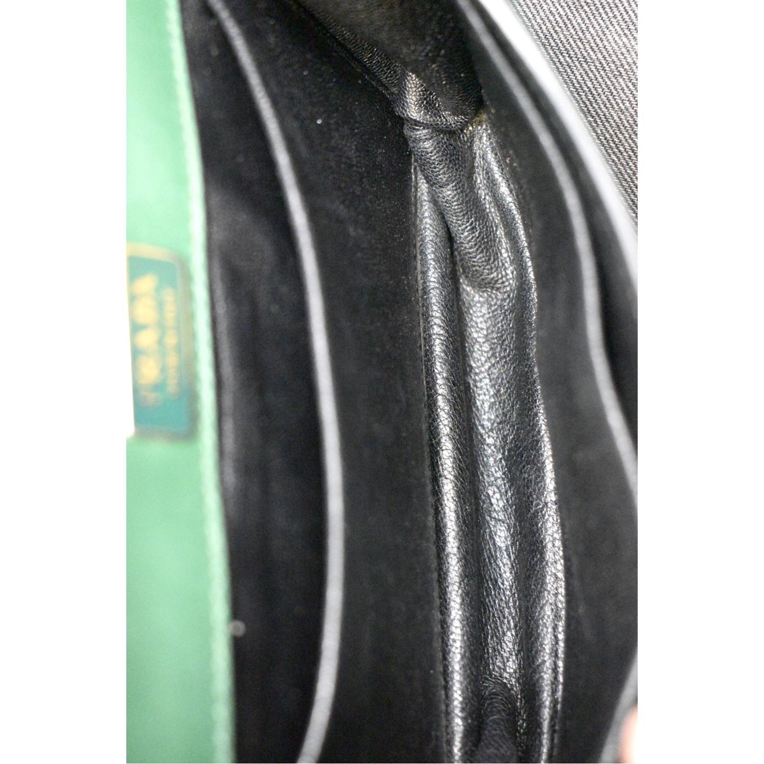 PRADA Cahier Swarovski Crystals Leather Shoulder Bag Green