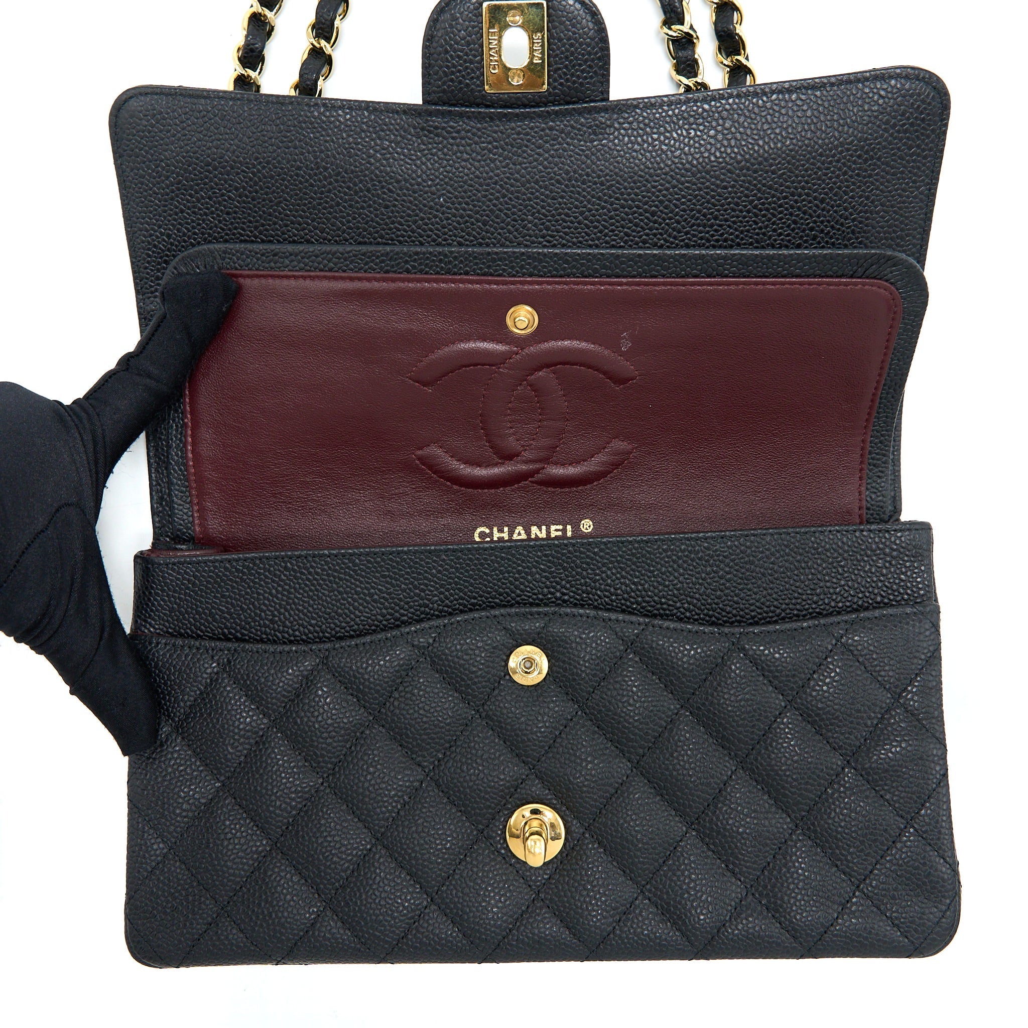 Chanel Medium Classic Double Flap Bag Caviar Black