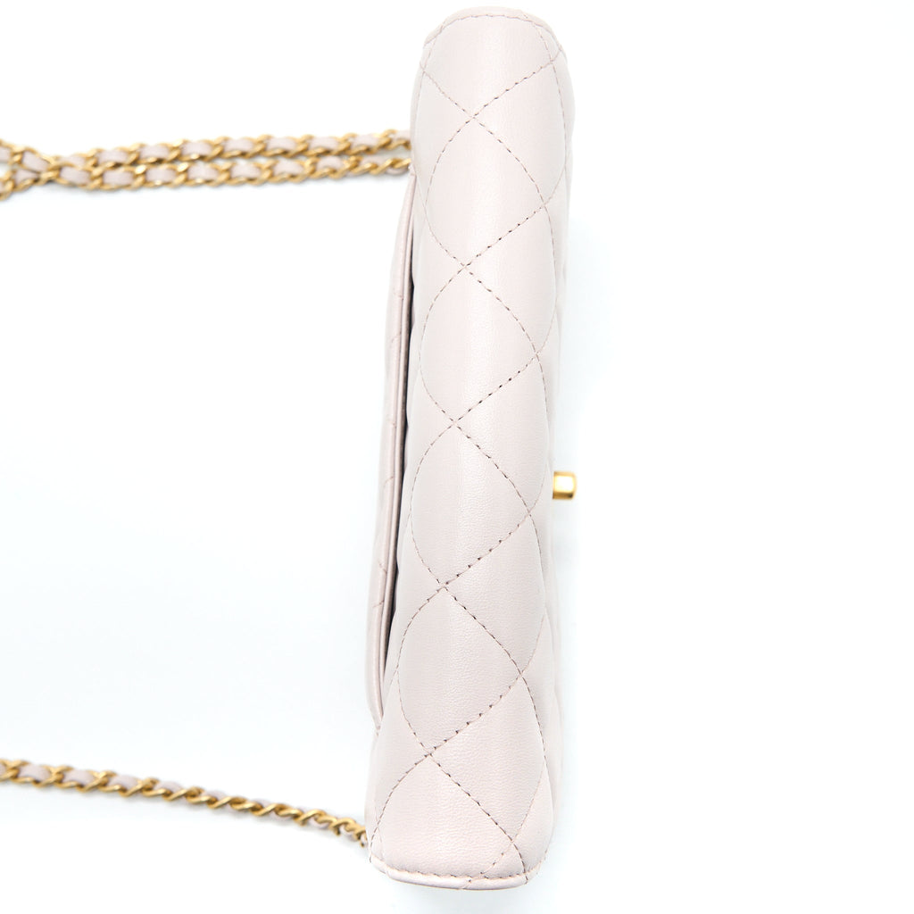 Chanel Pearl Crush Wallet on Chain Lambskin Lialic/Light Purple Brushed  (Microchip)