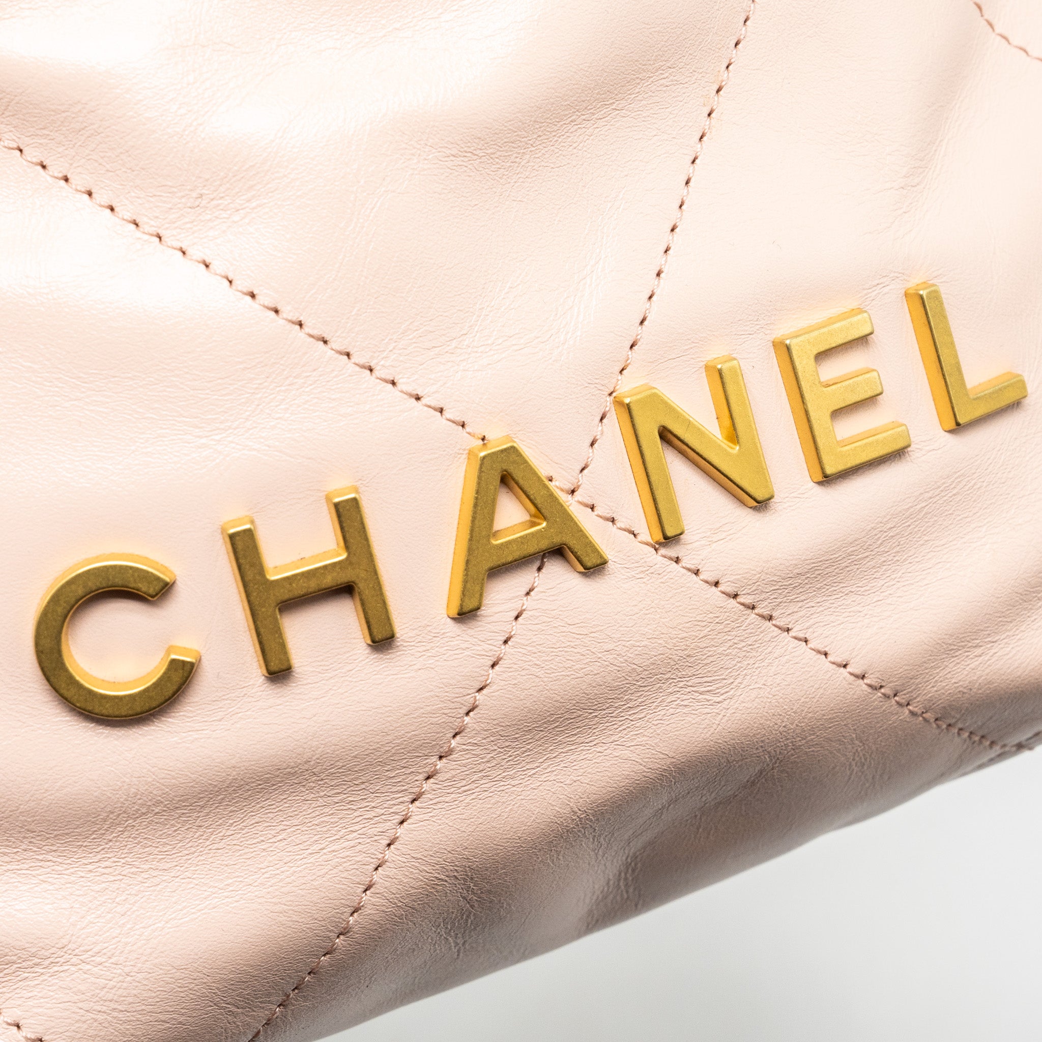 Chanel Mini 22 Bag Shiny Calfskin Pink  (microchip)