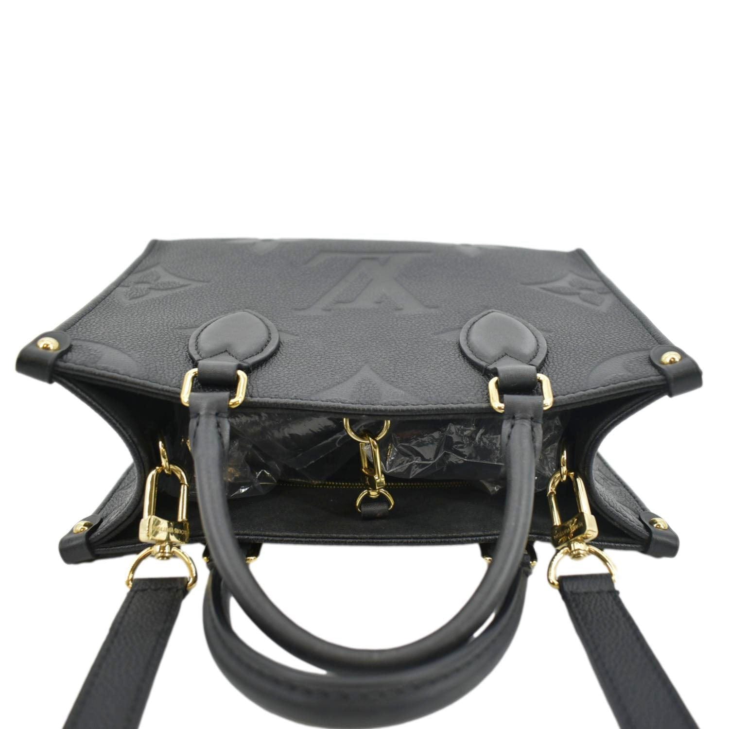 LOUIS VUITTON Onthego PM Monogram Empreinte Tote Shoulder Bag Black