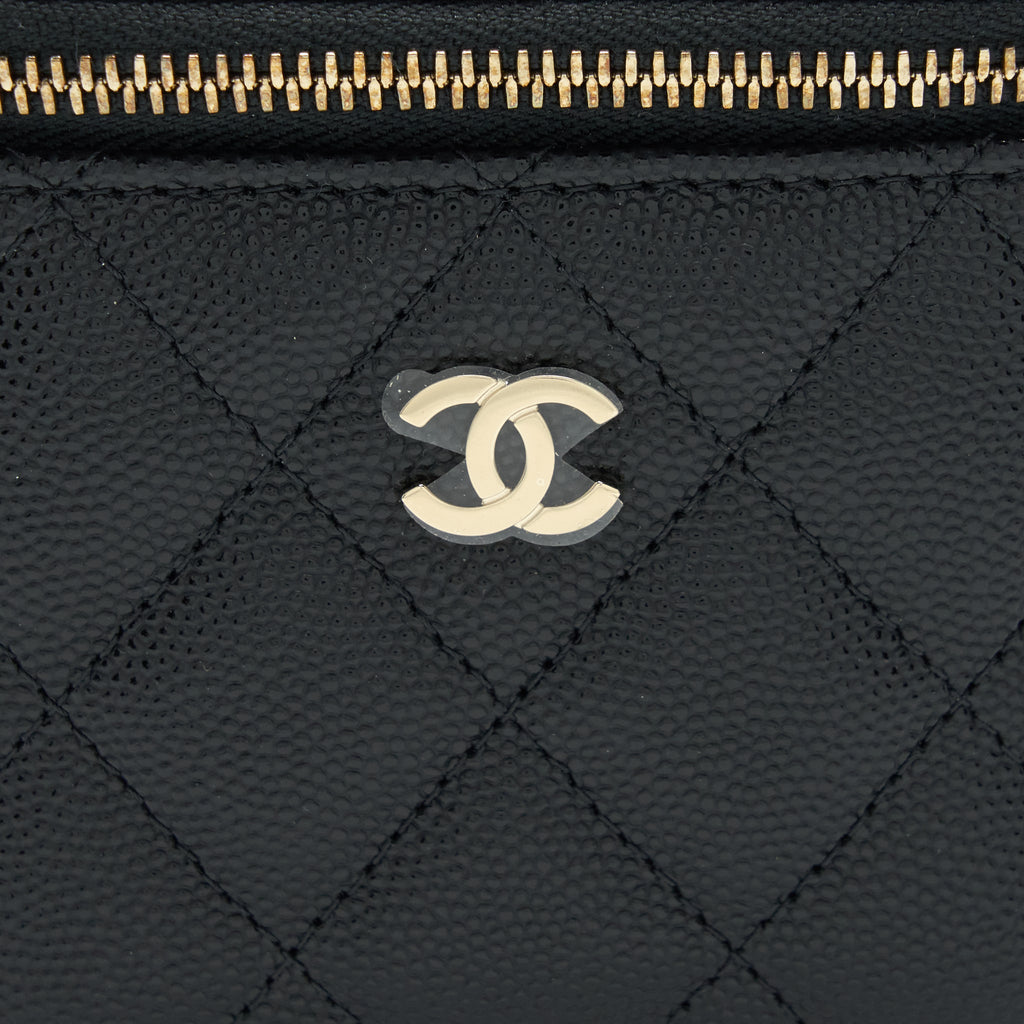 Chanel Mini Vanity With Chain Caviar Black L