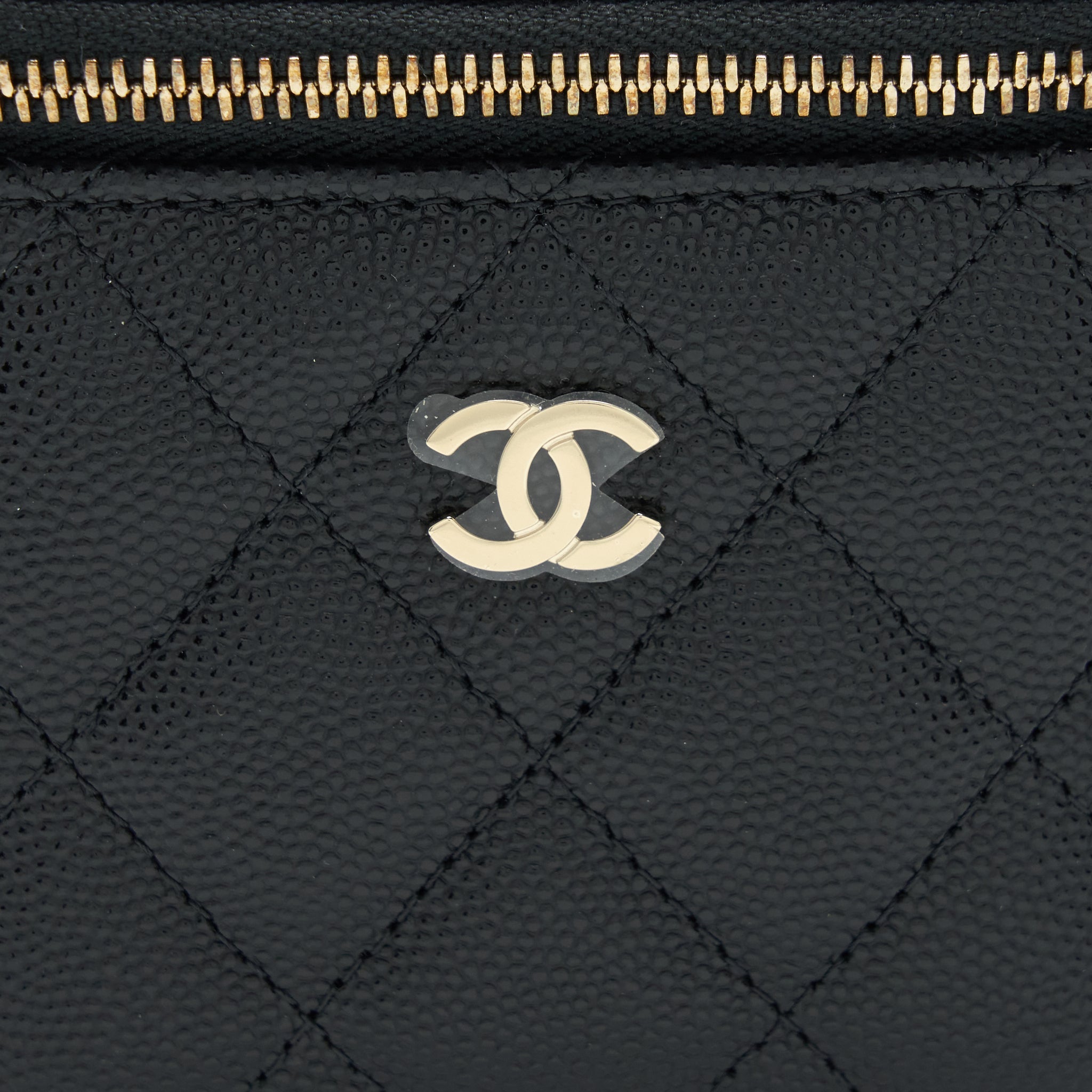 Chanel Mini Vanity With Chain Caviar Black L