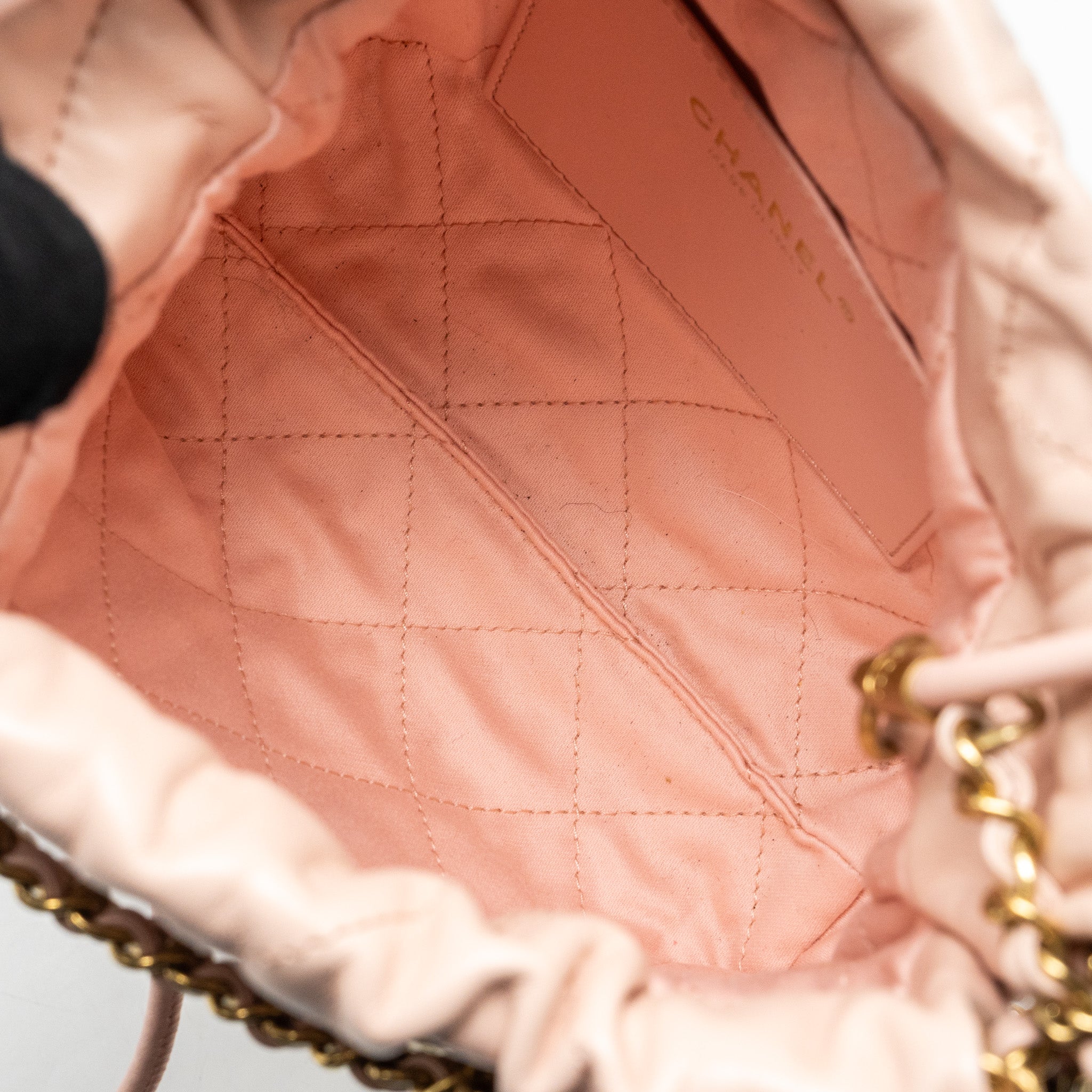 Chanel Mini 22 Bag Shiny Calfskin Pink  (microchip)