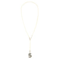 Chanel Size 85 No.5 Pearl Belt Leather/Pearl/Crystal Light Gold Tone