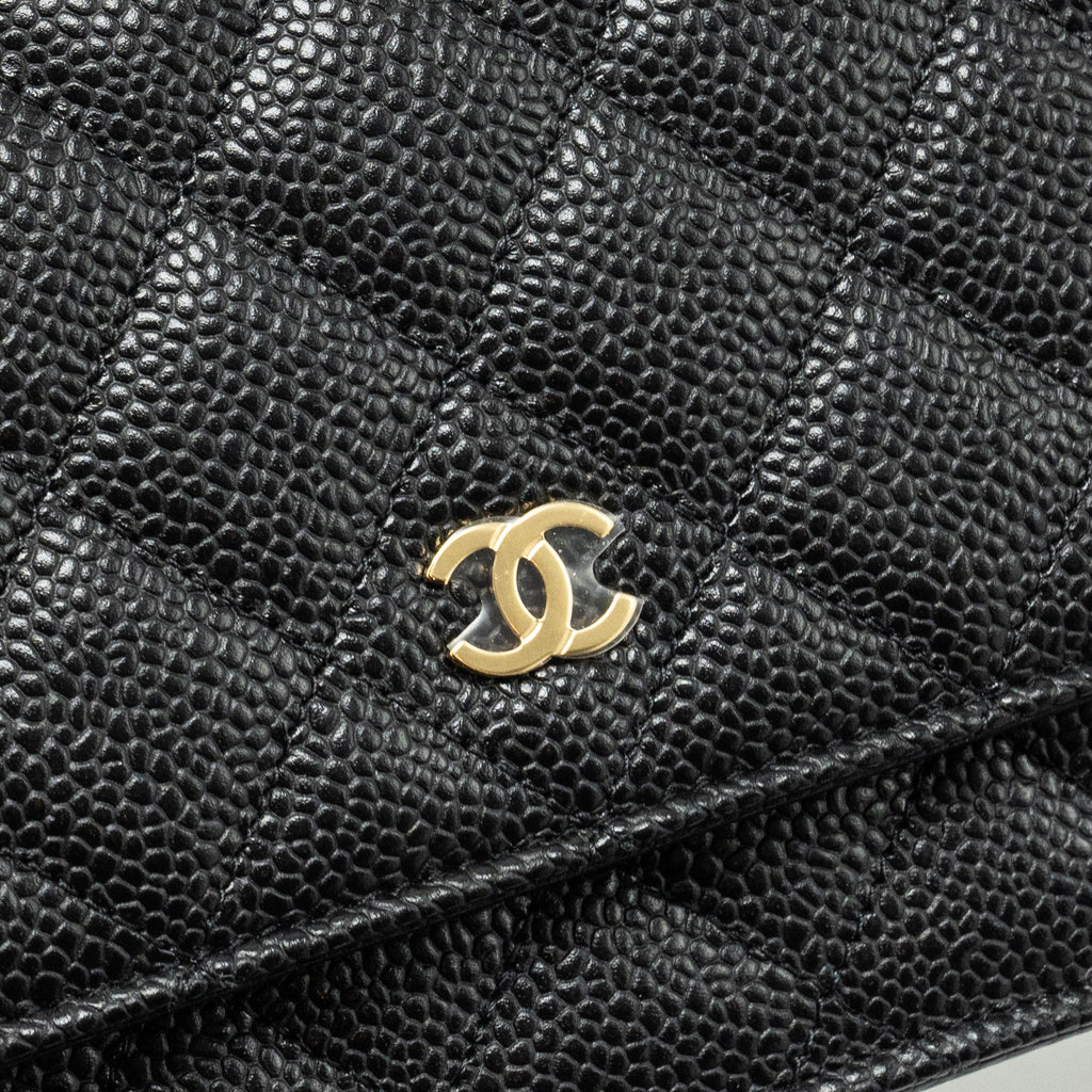 Chanel Classic Wallet on Chain Caviar Black  (Microchip)