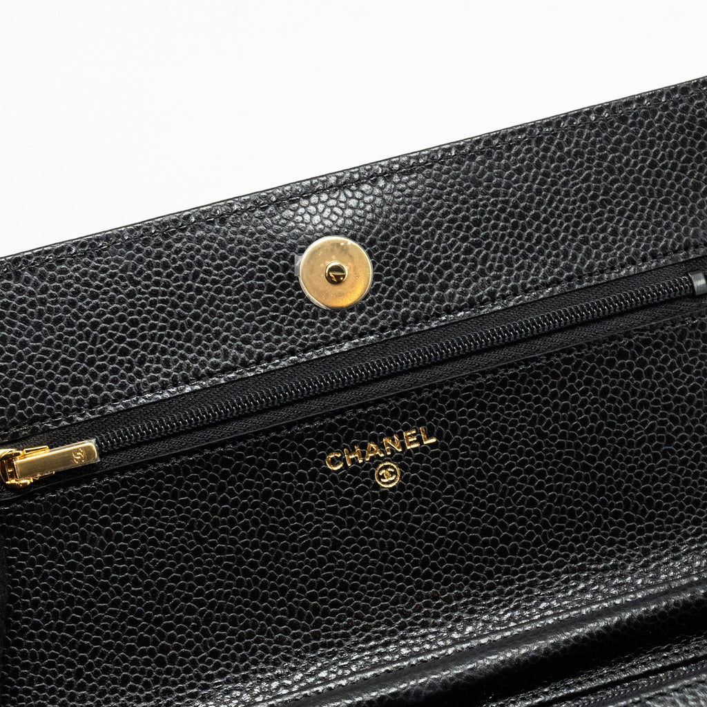 Chanel Classic Wallet on Chain Caviar Black  (Microchip)