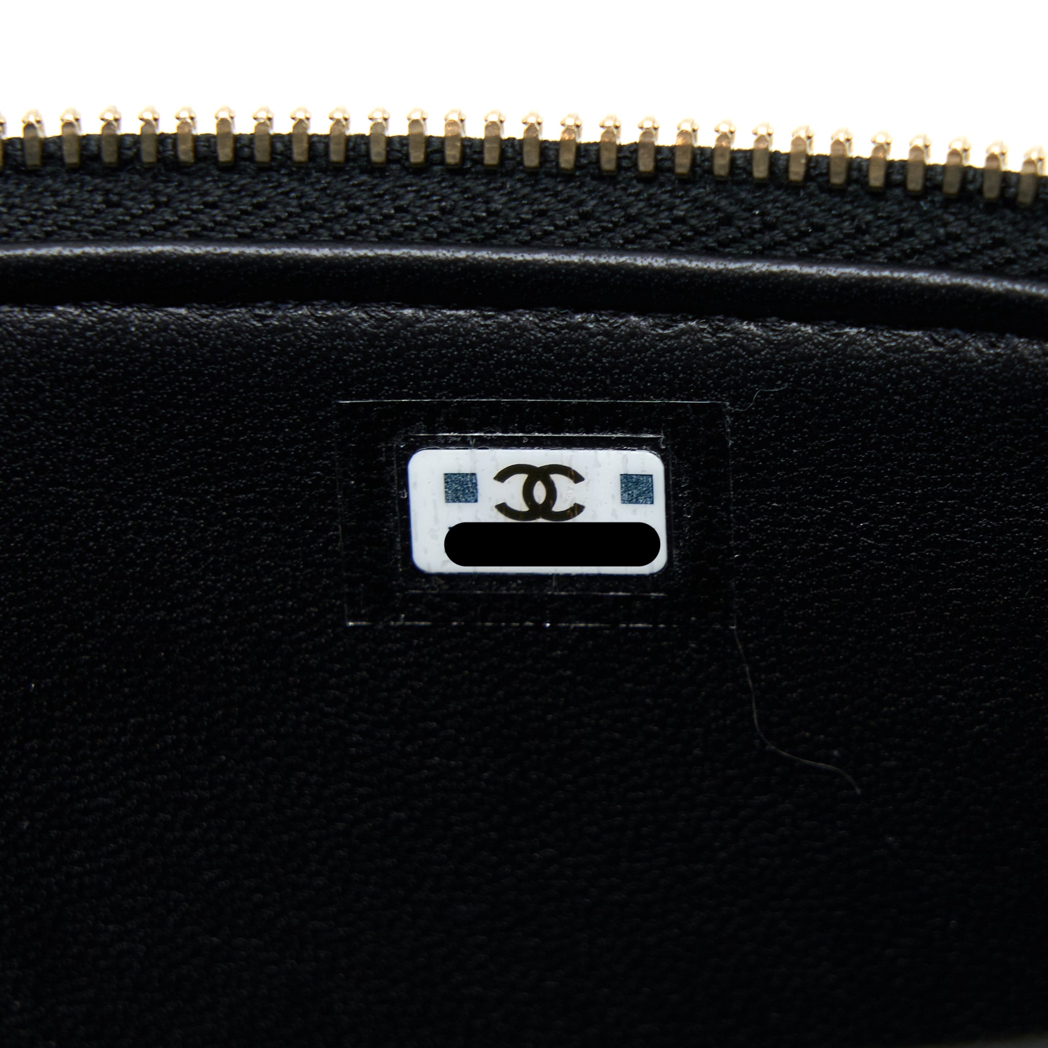 Chanel Leather Chain Top Handle Long Vanity Lambskin Black