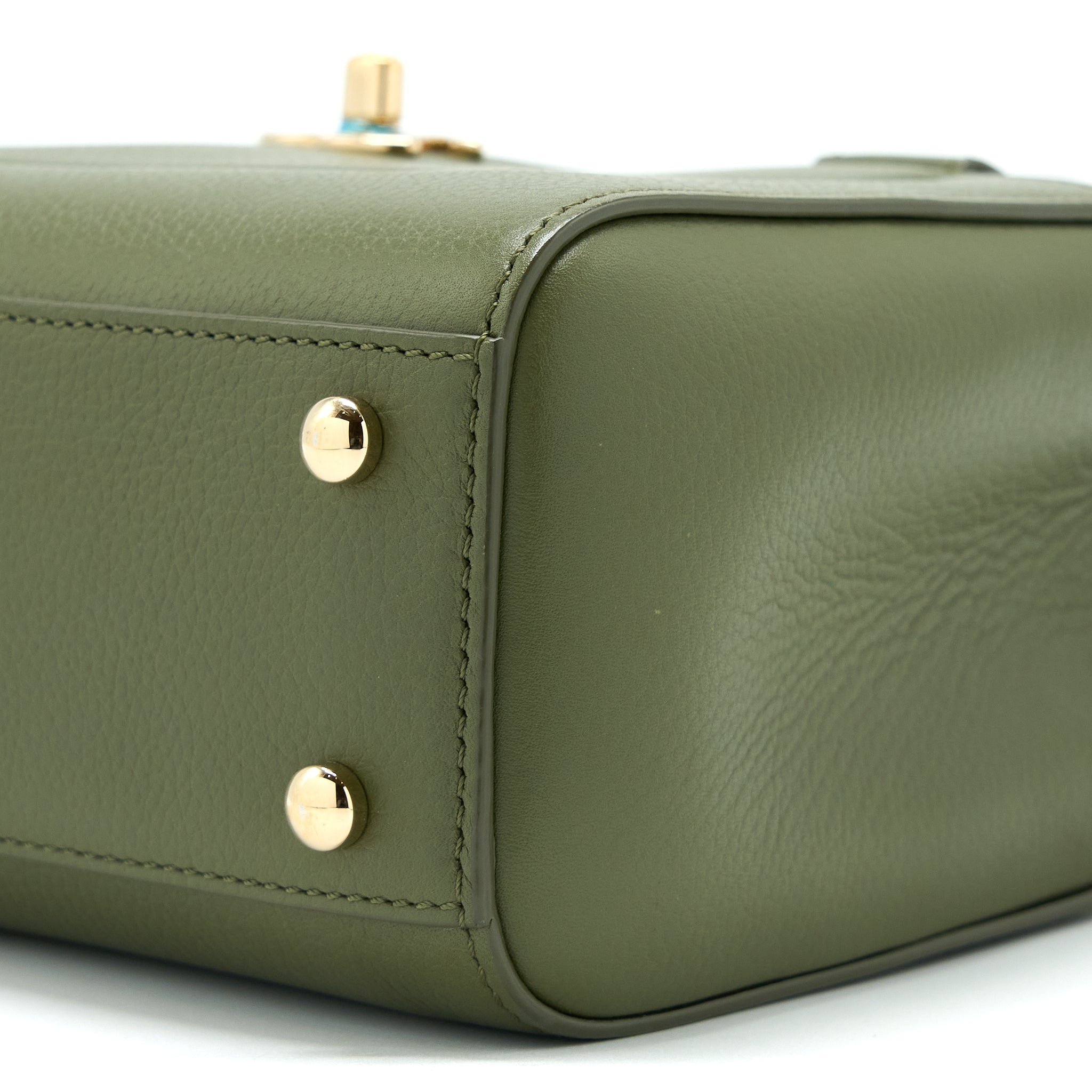 Chanel Small Top Handle Tote Calfskin Green L