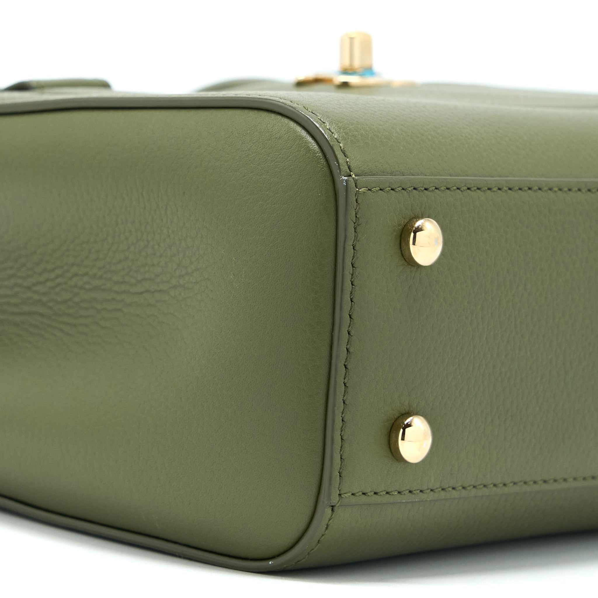 Chanel Small Top Handle Tote Calfskin Green L