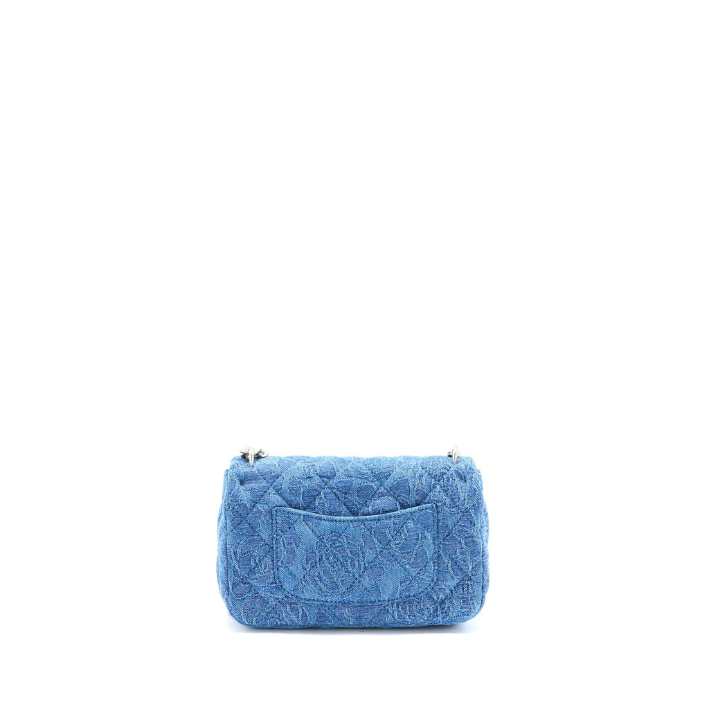 Chanel 23P Mini Coco Love Flap Bag Camellia Denim Blue  (Microchip)